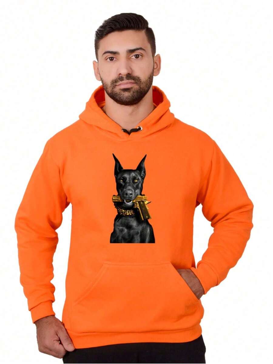 Men Sweatshirts - 橘色 - 查看 1