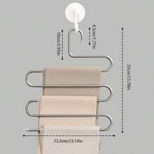 1 PC, Stainless Steel S-Shaped Trouser Hanger For Hanging Pants Special Hanger Household Multi-Layer Multi-Functional Wardrobe Built-In Storage Artifact - Silver - View 9