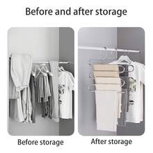 1 PC, Stainless Steel S-Shaped Trouser Hanger For Hanging Pants Special Hanger Household Multi-Layer Multi-Functional Wardrobe Built-In Storage Artifact - Silver - View 4