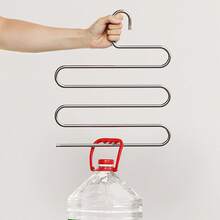 1 PC, Stainless Steel S-Shaped Trouser Hanger For Hanging Pants Special Hanger Household Multi-Layer Multi-Functional Wardrobe Built-In Storage Artifact - Silver - View 6