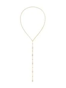 1pc Y-Shaped Simple & Sexy Long Tassel Rhinestone Necklace For Women - Y Shape - View 3