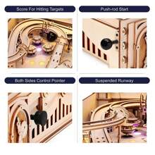 ROKR 3D Pinball Machine Puzzle, Amusing Table Game, Mechanical Wooden Model Building Kits For Adult, Christmas Birthday Gifts And 14+ Teens - Multicolor - View 7