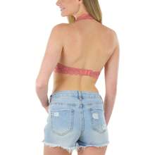 ToBeInStyle Women's Lined Lace Halter Stretch Bralette - 銅 - 查看 5