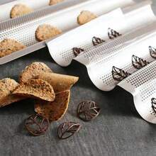 1個銀色法式長棍麵包烤盤,帶有2/3/4條溝槽,碳鋼防粘方便脫模烤模具 - 銀色 - 查看 2