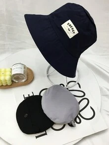 1個帶寬邊和可調節下巴帶的遮陽帽,可摺疊男女適用,適合戶外旅行,釣魚,徒步旅行和野餐 - 純色 - 查看 10