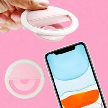 手機補光燈 Led 直播自拍美容閃光燈 Usb 充電圓形補光燈,照相機燈 - 粉色 - 查看 4