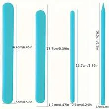 4支装硅胶搅拌棒，耐用可重复使用，适用于面部彩妆、混合树脂、环氧树脂等DIY制作，也可用于环氧树脂浇注。 - 藍色 - 查看 2