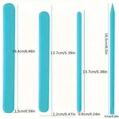 4 que khuấy silicon bền, có thể tái sử dụng, dùng để khuấy mỹ phẩm trang điểm, trộn nhựa epoxy, dụng cụ đúc nhựa epoxy tự chế, dụng cụ đúc nhựa.