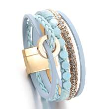 1 cái Màu xanh lá Khóa tròn Da Vòng tay Nhiều lớp Boho Vòng tay cườm Đối với phụ nữ Cô gái tuổi teen Boho Có thể xếp chồng lên nhau Vòng tay Mùa hè Vòng tay còng Đối với Tiệc sinh nhật Đồ trang sức Món quà - E2536214P-007 - Xem 11