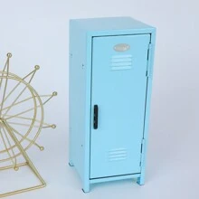 Mini Locker With Lock & Keys, Metal Small Locker For Desktop Lockbox, Doll Clothes Storage Organizer, Money Safe And Cash Lock Box - Blue - Blue - View 3
