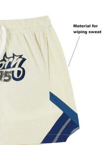 veidoorn 1 Quần Short Thể Thao, Quần Short Rút Dây Thoáng Khí Thường Ngày Cho Nam Nữ Chạy Bộ Mùa Hè, Bóng Rổ, Hoạt Động, Thể Dục, Bãi Biển - Màu be - Xem 4