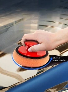 Car Polishing And Waxing Sponge Assisted Handle Sticky Wipe - Orange - View 2