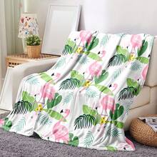 1條火烈鳥法蘭絨毛毯,空調毛毯,柔軟舒適的法蘭絨毯,汽車毯,露營毯,家庭禮物,全季適用 - 彩色 - 查看 2