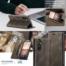 Autspace Vỏ điện thoại dạng ví lật bằng da Pu dành cho doanh nghiệp theo phong cách Retro mới Đóng từ tính với chân đế và chức năng chặn Rfid Vỏ điện thoại chất lượng cao thủ công Tương thích với IPhone 15/14/13/12/11 Pro Max Plus Mini IPhone Xs Max XR 6 7 8 Plus Se2 3 Samsung Galaxy A23/A12/A22/A21/A40/50/A30/A70/A31/A41/A51/A71/A32/A42/A52/A13/A04/A14/A15/A72/A33/A34/A53/A54/A73/ /A24/A25/A35/A55/M31/M33/M53/S8/S9/S10/S20/S21/S22/S23/S24Plus/S20/S21/S22/S23/S24Ultra/S20FE/S21FE/S23FE/Note 10+ /Note20 Ultra Plus Fe/Z Fold 4 5/Z Flip 4 5/ Xi - Màu xanh lam - Xem 3