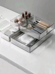 1pc/4/5pcs/Set Transparent Makeup Organizers Box, Clear Drawer Divider Storage Box For Cosmetic, Makeup Brush, Perfume, Nail Polish, Skincare Products And Other Accessories