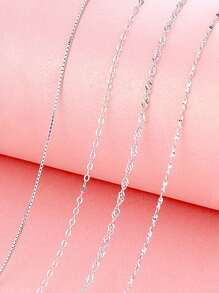 FOREVER QUEEN 925純銀頸鏈女士o形鍊盒鍊水波鍊星空鍊長款配鍊素鍊鎖骨鍊