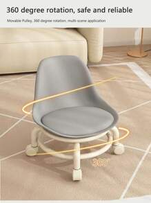 Small Wheeled Ottoman With Swivel Casters, Slouchy People Wheel Sliding And Groove Filling Stool, Home Use Stool, Popular Style - Multicolor - View 2