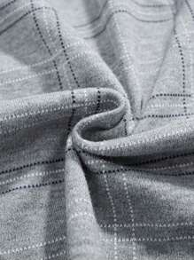 1set Men Plaid Pattern Contrast Color Trimmed Long Sleeve Top And Pants Homewear Suit For Spring/Autumn, Breathable And Sweat-Absorbing, Fall Winter Clothes