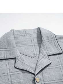 1set Men Plaid Pattern Contrast Color Trimmed Long Sleeve Top And Pants Homewear Suit For Spring/Autumn, Breathable And Sweat-Absorbing, Fall Winter Clothes