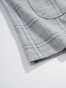 1set Men Plaid Pattern Contrast Color Trimmed Long Sleeve Top And Pants Homewear Suit For Spring/Autumn, Breathable And Sweat-Absorbing, Fall Winter Clothes