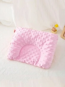 1入組粉色u型絨面寶寶枕,適合新生兒(0-2歲),適用於秋冬季節 - 粉色 - 查看 1
