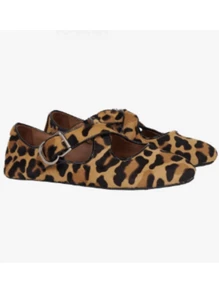 2024 New Style Round Toe Low-Cut Fashionable Buckled Leopard Print Loafers Flat Shoes, Plus Size Women's Fashionable Shoes