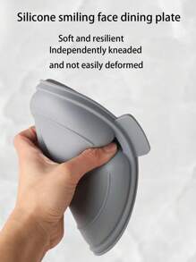 1 set Silikon Barn Servis Set Med 3 Avdelning Tallrik Och Skål För Matning Bebis - Multifärgad - Visa 2