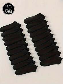 Cắt thấp Nam Mùa hè thoáng khí Vớ hình thuyền , Thiết yếu Gầy Dùng một lần Chân trần Vớ - màu đen - Xem 1