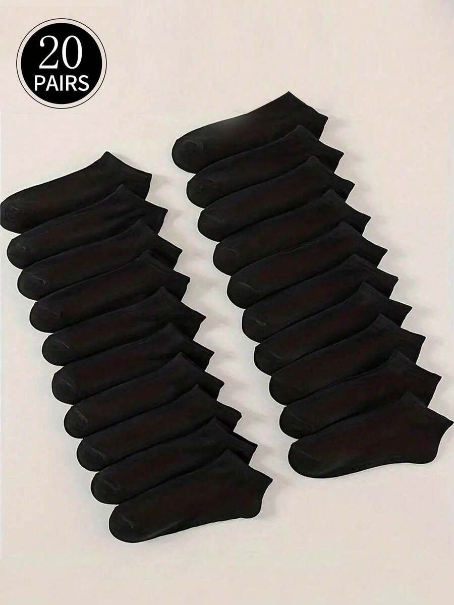 Cắt thấp Nam Mùa hè thoáng khí Vớ hình thuyền , Thiết yếu Gầy Dùng một lần Chân trần Vớ - màu đen - Xem 1