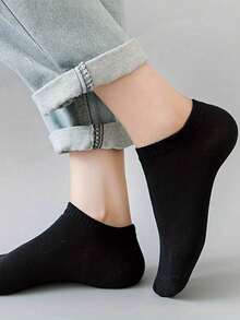 Cắt thấp Nam Mùa hè thoáng khí Vớ hình thuyền , Thiết yếu Gầy Dùng một lần Chân trần Vớ - màu đen - Xem 2