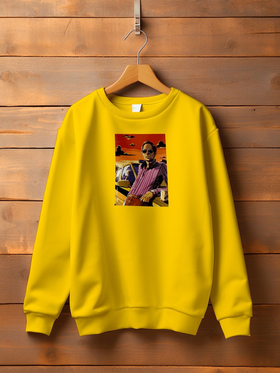 Men Sweatshirts - 黃色 - 查看 1