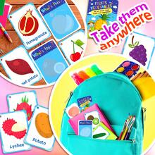 91Pcs Food Cognition Flash Cards, Realistic Fruits & Vegetables Flash Cards For Students, Creative Flash Cards For Classroom Education, Homework, Study Supplement Learning Cards - Multicolor - View 7