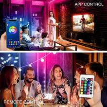 130 Ft Long Light Strip,Bluetooth Led Lights For Bedroom,Strip Lights That Sync To Music,Phone APP Controlled, Color Changing Lights For Bedroom(Bluetooth/APP+Remote+Mic) - 彩色 - 查看 5