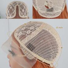 薑色蕾絲前髮套毫不粘懸,身體波薑橙色合成長波浪髮,適用於女性中分前拔髮13x4x1蕾絲假髮柔軟光滑耐高溫合成纖維頭髮日常使用 - 薑色 - 查看 6