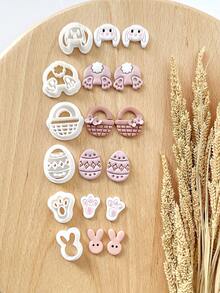 6Pcs Easter Polymer Clay Cutters Set, Easter Clay Earring Cutters For Polymer Clay Jewelry Making, Polymer Clay Earring Making Tools - White - View 4