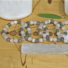 灵气手链女款疗愈水晶瑜伽天然石手链串珠蛋白石简约首饰情侣礼物女士拉布拉多疗愈能量饰品 - L0295 - 查看 5