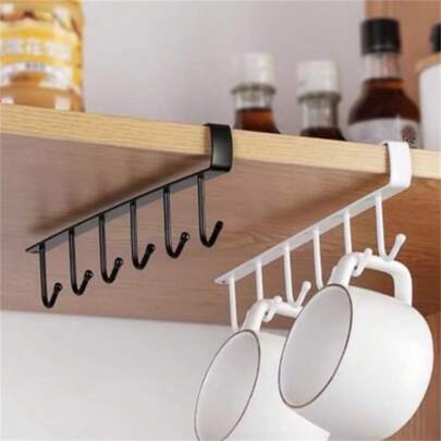 Suporte De Metal Porta Xícaras Canecas Utensílios Em Geral Para Pendurar No Armário