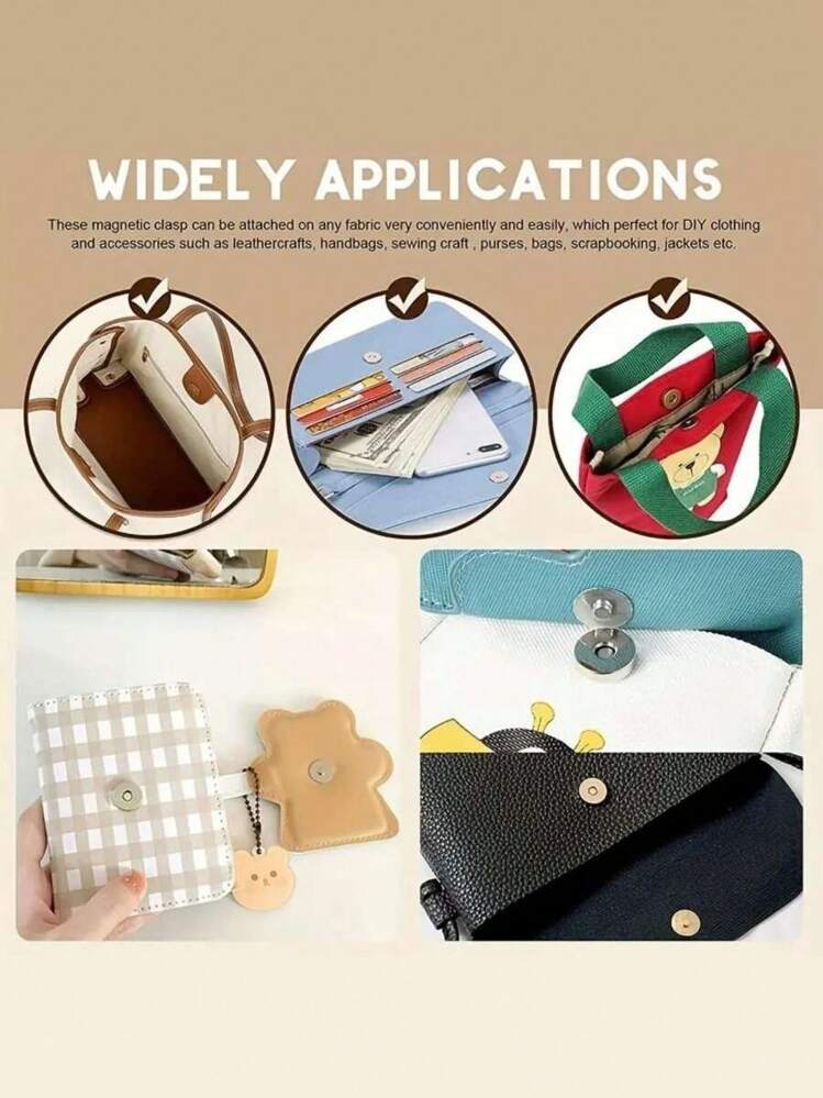 20 cái/4 cái/10 cái Nút nam châm DIY, Nút nam châm vô hình hoạt hình để may, Nút nam châm Clover, Nút may, Nút may vô hình bằng kim loại, Chốt khóa ví, Phụ kiện thay thế khóa ví thủ công DIY, Túi đeo vai, Túi xách, Khóa ví, Bộ nút đan thủ công 14mm, Từ tính, May vá, Thủ công, Ví, Túi, Quần áo, Nút nam châm hoạt hình may vá, Nút DIY - Bạc - Xem 4