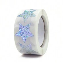 500pcs/Roll Holographic Star Shaped Stickers Labels Back To School - Multicolor - View 4