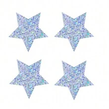 500pcs/Roll Holographic Star Shaped Stickers Labels Back To School - Multicolor - View 3