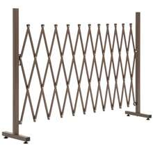 Recinzione per Giardino a Larghezza Regolabile, Steccato per Giardino Multiuso in Metallo e Alluminio, 300x31x103.5 cm, Marrone Scuro - Caffè Marrone - Visualizzare 2