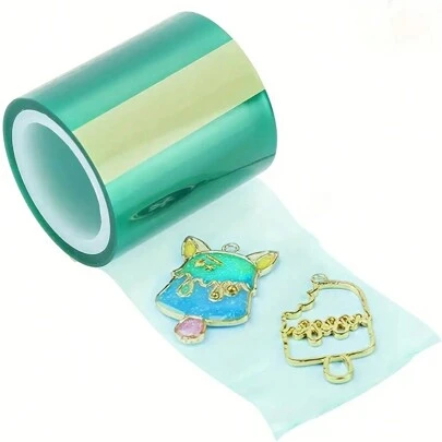 1 Cái 196.85 Inch/Cuộn Băng Liền Mạch Bán Trong Suốt Màu Xanh Lá Cây Chịu Nhiệt Độ Cao Cho DIY Thiết Lập Khung Kim Loại Mở Rỗng UV Khuôn Nhựa Epoxy Băng Nhựa Liền Mạch Để Làm Đồ Trang Sức