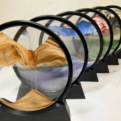 Creative Home Decor Sandglass With Flowing Sand For Living Room, Office, Desktop, Shelf, Luxury Art Hourglass