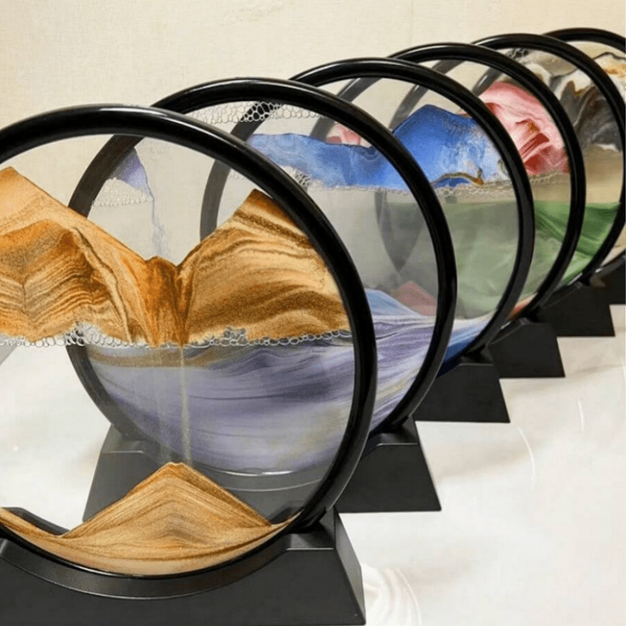 Creative Home Decor Sandglass With Flowing Sand For Living Room, Office, Desktop, Shelf, Luxury Art Hourglass