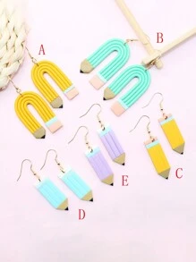 Pencil Drop Earrings - Multicolor - View 9