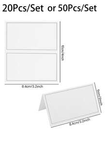 婚宴餐桌用的婚禮名字卡,金銀箔印刷桌卡,適用於宴會、活動和預留座位,金箔圓點商務卡 - 銀色邊框 - 查看 2