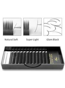 Winky Beauty Extensiones de pestañas planas de seda suave clásica en forma de elipse, color negro mate, con densa de puntas divididas, aspecto natural de visón falso, suministros profesionales de pestañas postizas para salón de belleza, 0.15mm 0.20mm 8-15mm racimos de pestañas, racimos de pestañas, pestañas individuales, pestañas, pestañas postizas