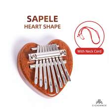 迷你八鍵拇指琴,便攜式可愛的桃花心木卡林巴樂器,多種風格的可穿戴吊飾禮物 - 彩色 - 查看 17