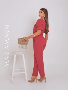 Women Two-Piece Outfits - 珊瑚粉 - 查看 3