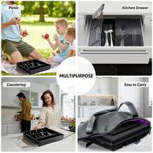 Cutlery Trays With Lids, Plastic Drawer Organiser Utensil Organiser For Kitchen Drawers, Adjustable Silverware Organiser Flatware Tray Drawer Insert For Knives, Garage Tools - Black - View 7